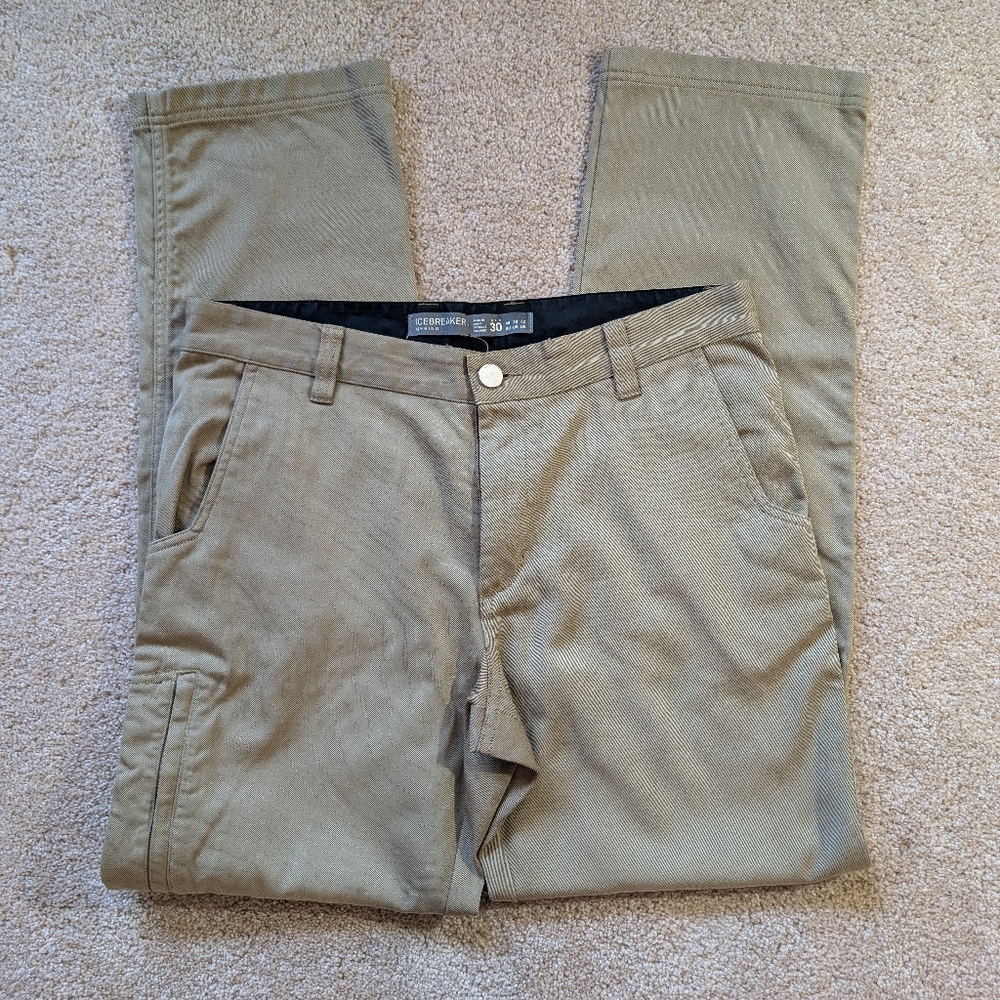 Icebreaker Merino Wool Blend Tan Beige Casual Pants